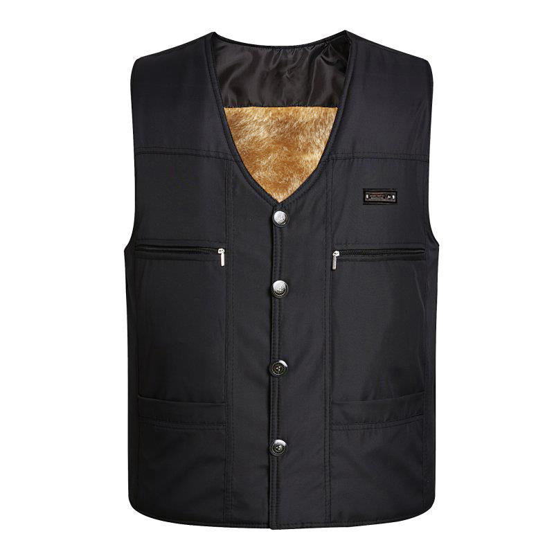 Men's quilted and fleece warm autumn and winter vest