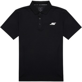 Skechers black short-sleeved men's summer new lapel sports t-shirt quick-drying half-sleeved t-shirt men's polo shirt