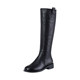 New velvet warm mid-heeled black cowhide boots