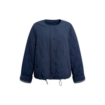 Naz's large size autumn and winter imitation denim puff quilted cotton coat fat mm design loose and slim drawstring jacket Naz's large size autumn and winter imitation denim puff quilted cotton coat fat mm design loose and slim drawstring jacket