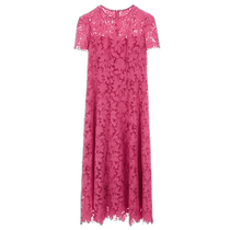 Rheinfleur French retro lace dress 2024 summer new engagement waist pink dress advanced