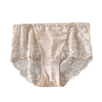 ຜ້າໄໝມ້ອນຊຳເໜືອ sexy lace underwear lace breathable seamless comfort mid-waist boxer briefs silk knitted underwear