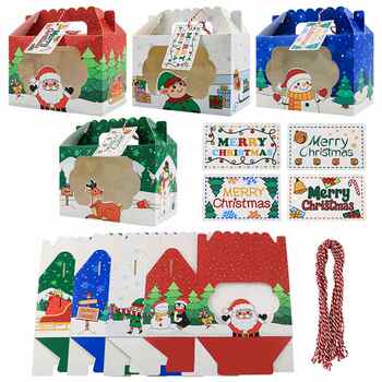 Cross-border amazon christmas suitcase window packaging box biscuits cooking candy ready-made box hand-carrying cake