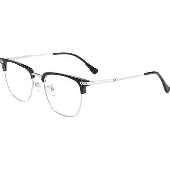 Automatic photochromic half-frame pure titanium myopia glasses for men