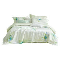 Luolai Home Textiles 26 New Products 60-Count Tencel Four-Piece Set Spring and Summer Cool Bed Sheet Duvet Cover 1.8m Bed Cooling Set