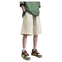 Waffle shorts mens summer label loose ice silk five-point pants Hong Kong style ins trendy brand breathable sports pants
