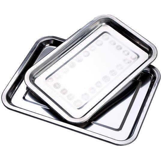 烧烤工具配件食物碟不锈钢食物盘长方形家用盛菜烧烤烤盘餐盘