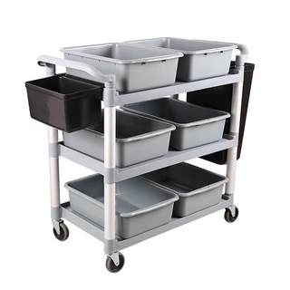 Dining cart commercial collection bowl cart garbage hanging bucket hotel restaurant restaurant universal wheel three-story collection trolley