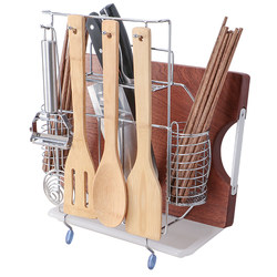 Kitchen rack landing kitchen supplies equipment multifunctional chopstick chopsticks cutting board frame household knife storage rack knife