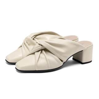 ecco mules summer sandals thick heels french slippers