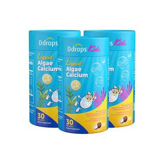 【自营】Ddrops滴卓思婴幼儿钙镁锌液体海藻双钙小粉条乳铁钙*3