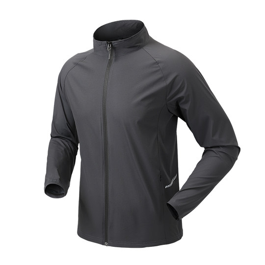 运动风衣男秋季速干防风跑步训练服2025新款户外防晒骑行外套立领