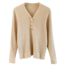 V-neck long-sleeved knitted bottoming shirt with small fragrance style for women autumn and winter 2024 new burgundy soft waxy sweater