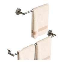 Cabei porte-serviettes sans poinçon porte-serviettes de salle de bain porte-serviettes de bain gris pistolet support suspendu de salle de bain support de rangement de toilette intégré