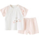 Baby Summer Clothing Set ເດັກນ້ອຍຝ້າຍບໍລິສຸດຂອງເດັກນ້ອຍສັ້ນແບ່ງອອກສອງສິ້ນຊຸດສໍາລັບເດັກຍິງ, ເດັກຊາຍແລະເດັກນ້ອຍໄວບາງ ເຄື່ອງນຸ່ງເດັກນ້ອຍ Summer