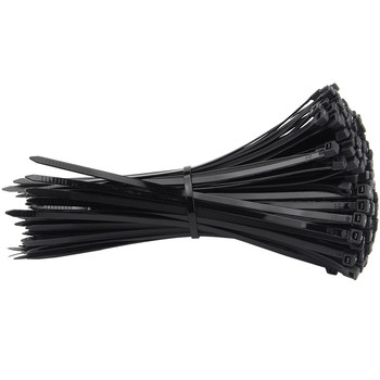 ເຊືອກຜູກສາຍ nylon locking ຕົນເອງ 3*80-8*500 plastic fixed cable tie wire binding wire harness black ມາດຕະຖານແຫ່ງຊາດ