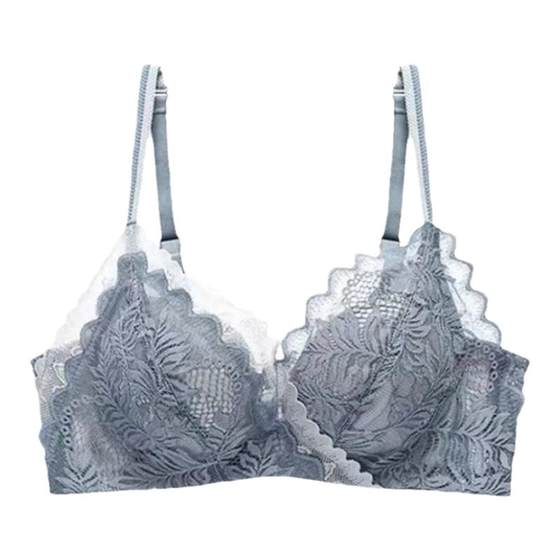 Sexy lace adjustment type, plush breasts, big underwear, women's small breasts gathered, women's bra set without steel rings
