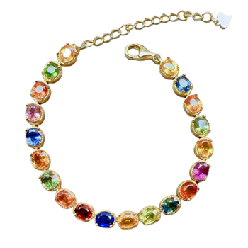 Natural colored baocai lanbao jiuyuan jewelry bracelet