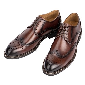 Brogue leather shoes men's business formal wear winter genuine leather casual british style suit high-end wedding groom's shoes