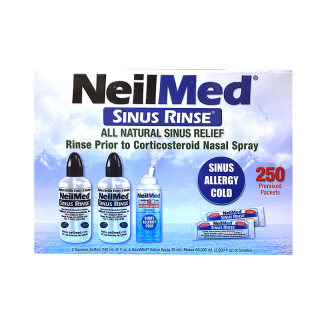 美国直邮NeilMed鼻腔冲洗专用海盐包儿童成人过敏250包盐1喷雾壶