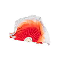 Silk dance fan childrens red gradient pretty red fox folk classical dance special silk fan performance props