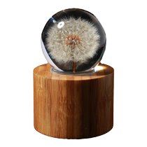 Dandelion specimen crystal ball music box music box wooden birthday gift for boys and girls best friends children and children