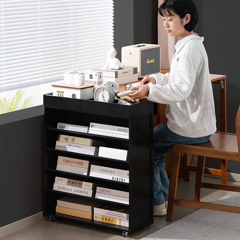 Bookshelf bookcase storage rack with cabinet door storage cabinet cabinet living room display cabinet multi-layer grid floor-standing integrated cabinet