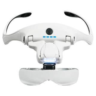 头戴式放大镜USB充电老年人阅读高清电子维修专用花眼镜便携带灯