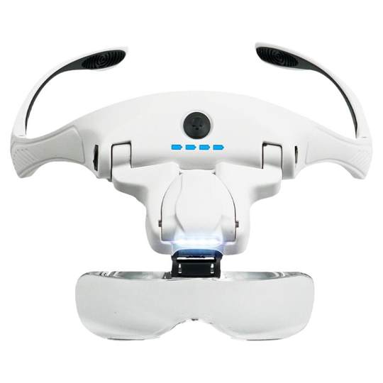 头戴式放大镜USB充电老年人阅读高清电子维修专用花眼镜便携带灯