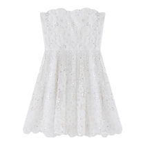 (Same style as Jisoo Jisoo) self-portrait spring and summer floral glitter tube top party dress