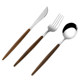 Geego wooden handle stainless steel western restaurant knife fork