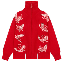 erdosKIDS Ordos childrens clothing high collar double lift childrens bow knitted cardigan