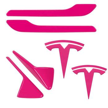 Chuangxiang ເຫມາະສໍາລັບ Tesla ຮຸ່ນໃຫມ່ 3 ສີມ່ວງລົດໂລໂກ້ modelY ສີບົວລົດຕິດປະຕູຈັບປະຕູ