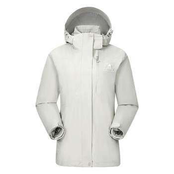 Camel outdoor three-in-one jacket for men and women, removable plush plush thickened windproof waterproof jacket mountaineering clothing