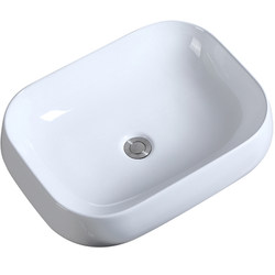 Artistic Ceramic Washbasin for Home Use, Square Washbasin, Small Size Balcony Single Basin, Bathroom Basin