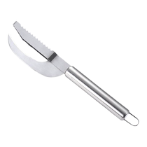 Round handle stainless steel fish scale planer multifunctional fish scale removal tool manual scale scraper fish belly opening tool scale removal brush