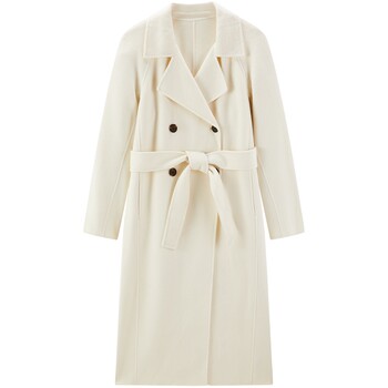Women's double sided woolen bathrobe cashmere coat