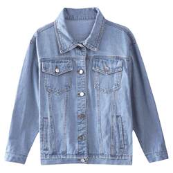 Large size denim jacket for women spring and autumn Korean style loose top 2024 new fat mm spring and autumn short slim denim jacket