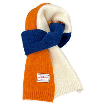 Japanese dopamine contrast color wool scarf for women in autumn and winter