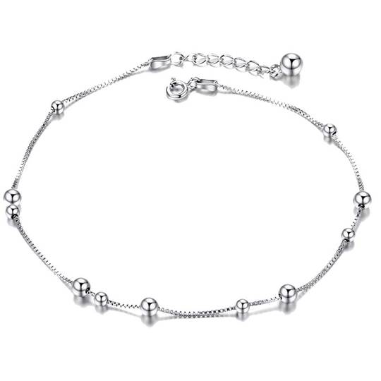 925纯银转运珠脚链女小众设计感2025新款潮高级感幸运珠足链脚饰