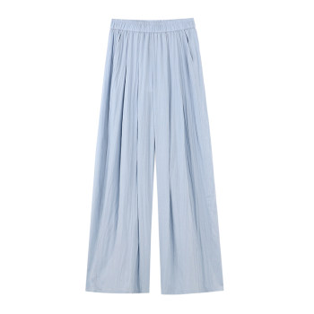Ffblue wrinkled sunscreen casual ກາງເກງຂາກວ້າງ