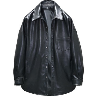 Men and women's silhouette top layer sheep shirt genuine leather jacket