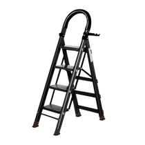 Household ladder folding ladder telescopic small ultra-light herringbone indoor retractable short simple ladder step-by-step high attic staircase