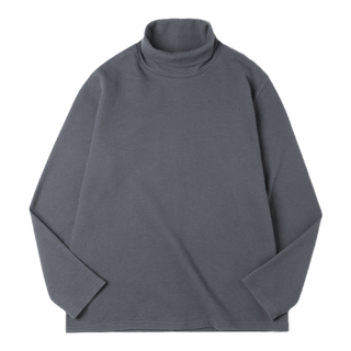 马登工装 美式休闲灰色高领卫衣保暖纯色内搭打底衫长袖T恤男秋季