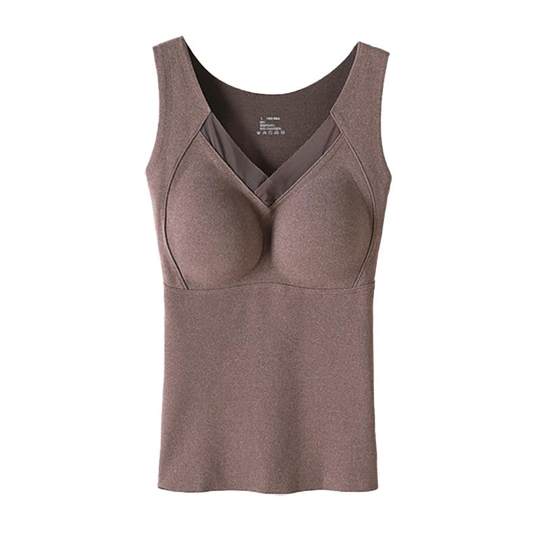 Graphene heating velvet warm vest for women with breast pad