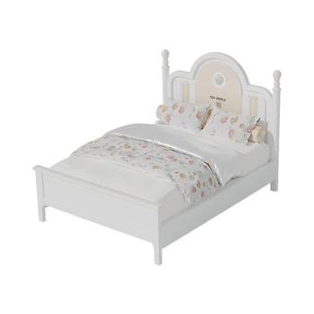 Horse chestnut solid wood simple style shell decorated children's bed