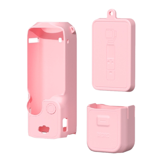适用于大疆Pocket3粉色保护套 Osmo灵眸口袋相机粉色硅胶套屏幕套标准版全能套装续航手柄防刮保护壳配件