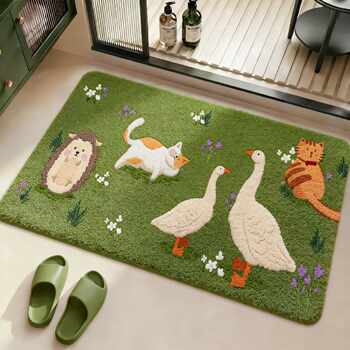 Small fresh bathroom floor mat 2026 new bathroom door non-slip foot mat bathroom water-absorbent quick-drying carpet mat