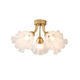 Nordic simple home guest restaurant glass chandelier three-head French pastoral romantic master bedroom study lily of the valley chandelier