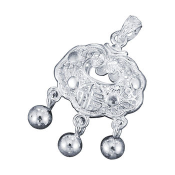 Shunqin yinlou baby foot silver lucky lock plate